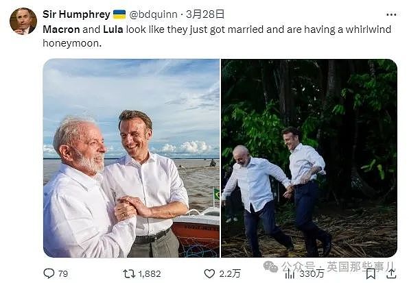 马克龙跟巴西总统拍照这画风，网友磕疯了：在拍结婚照吗？（组图） - 6