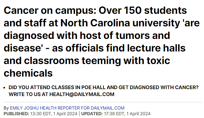 惊爆！知名大学152人集体患癌，有人病死！每天在恐惧中度过（组图） - 1