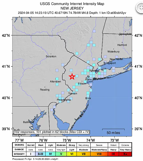 纽约发生罕见4.8级地震，远在麻州都有震感，华人：杯子都掉了（组图） - 2