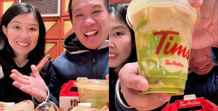惊呆！加国华裔网红小哥测评中国Tims：麻辣牛肉贝果、牛油果冰咖亮了（组图） - 3