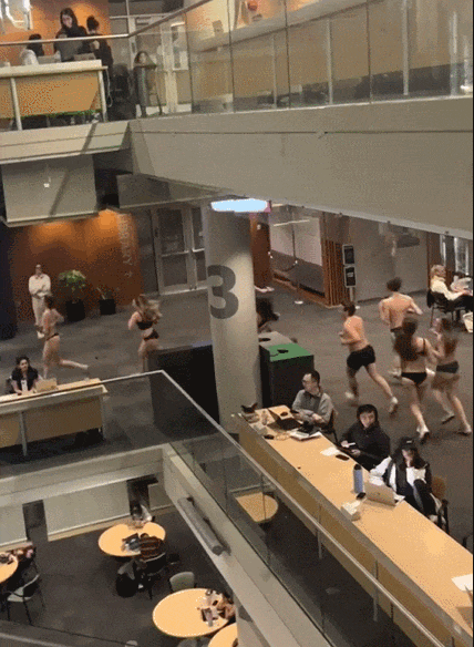 惊呆了！加国知名大学数百名学生集体“裸奔”：穿内衣内裤狂欢！尖叫声不断（组图） - 6