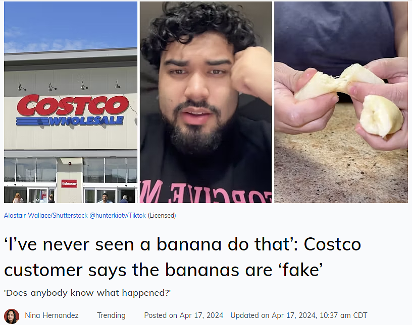 Costco等商店大规模召回！顾客怒曝买到“假“香蕉：像橡胶一样，掰不动（组图） - 7