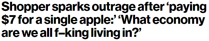 太疯狂了！华女子买一个苹果花了7美元！拍视频吐槽通胀爆火（组图） - 1