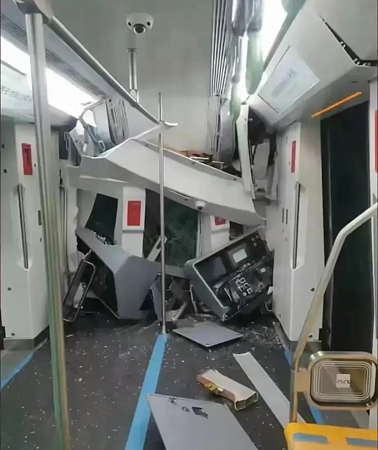 西安地铁试车传重大事故！车头撞烂严重变形损毁，官方回应（组图） - 3