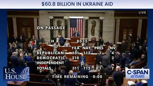 美众院高票通过援乌法案，一细节不寻常（图） - 1