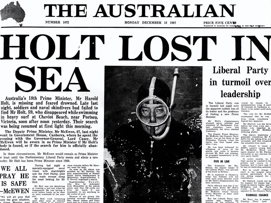 1967年澳大利亚总理下海游泳，突然消失得无影无踪（组图） - 9