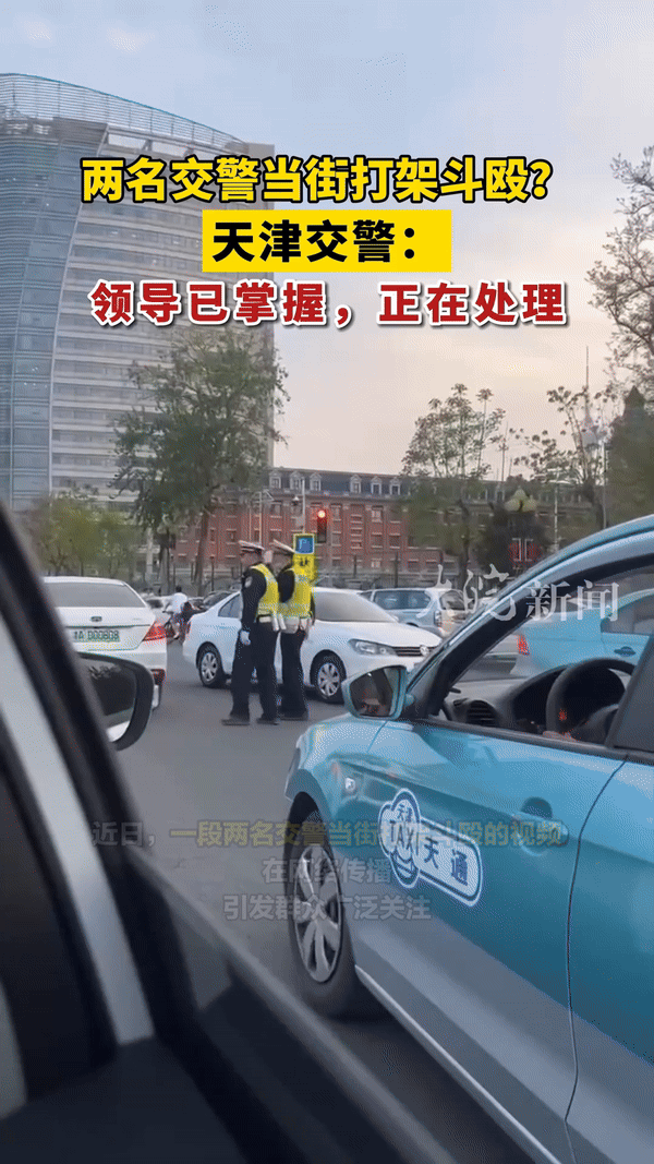 天津两名交警当街互殴，装备都甩飞了，评论区沦陷（组图） - 1