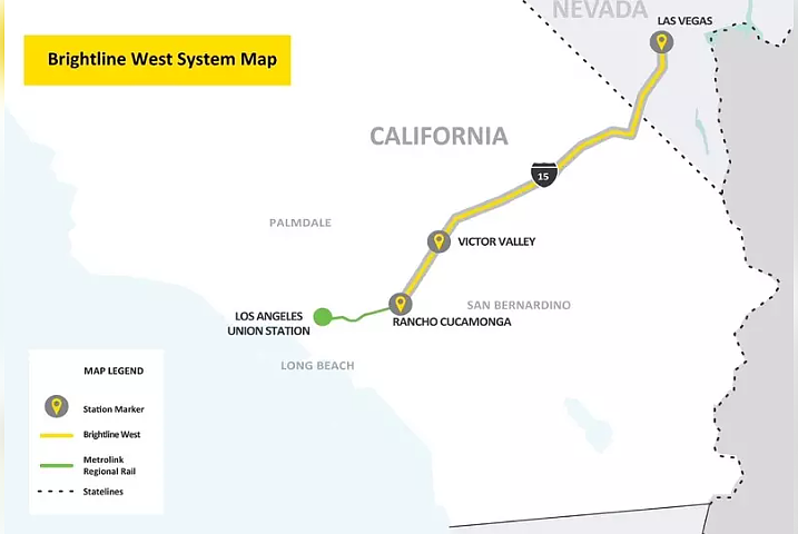 嚷了几十年…全美第一条高铁，南加州至赌城线开工（图） - 1