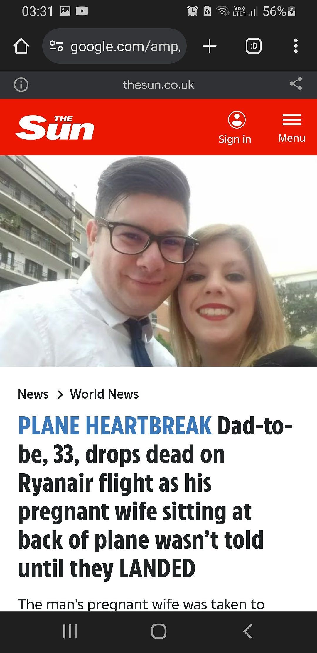 丈夫在飞机上猝死，怀孕妻子全程不知，降落才发现...（组图） - 1