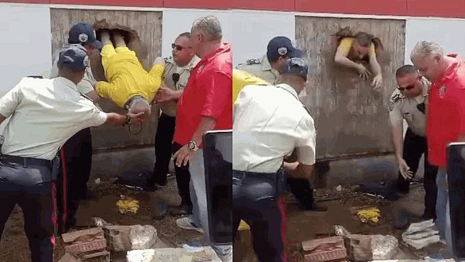 凿墙越狱！委内瑞拉20笨犯爬出洞，警察正开会全部一网打尽（视频/组图） - 1