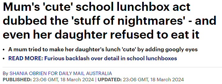 澳洲妈妈精心给娃准备Lunchbox，结果女儿却惊呼“闹鬼了”…（组图） - 1