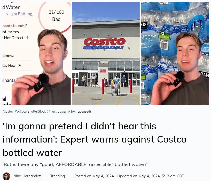 “不要买！”Costco热销瓶装水出事了，专家发警告！网友炸锅：味道变得很恶心（组图） - 1