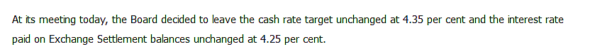 澳联储官宣！利率维持4.35%不变，不排除今后继续加息（组图） - 1