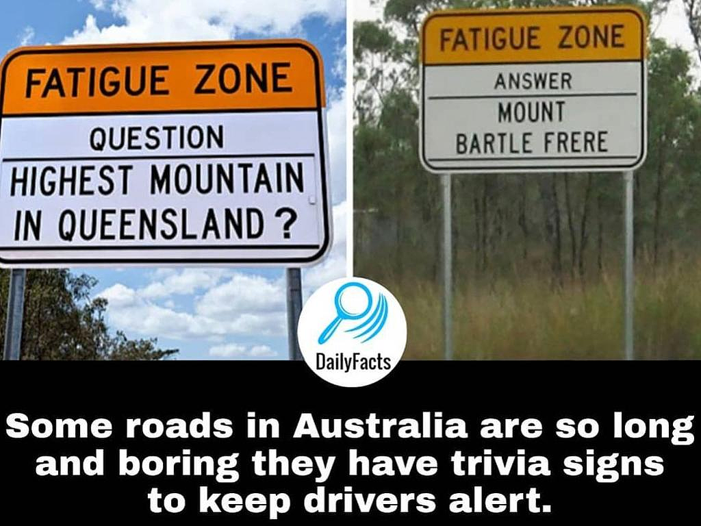澳洲奇葩路标！担心司机路上睡着，半路搞冷知识问答，网友：服了澳洲人（组图） - 5