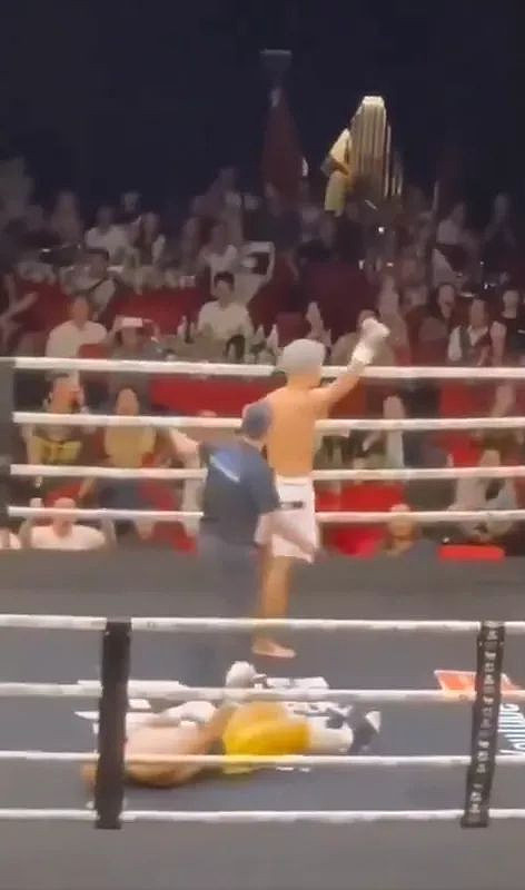 中国拳手一龙惨被日本对手KO，在擂台上昏迷（视频/组图） - 2