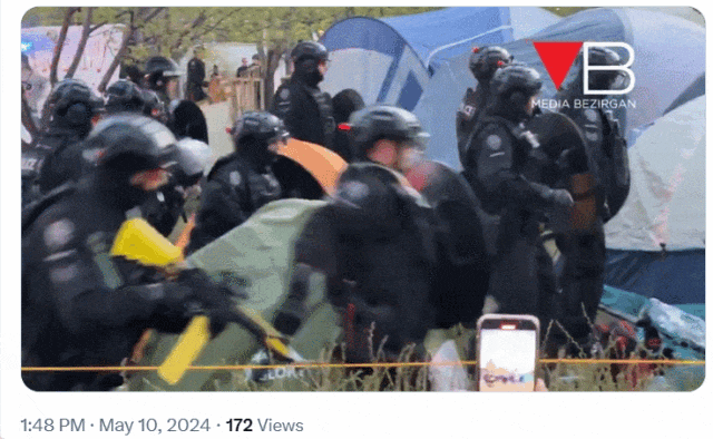 加拿大警方清除大学抗议营地：动用催泪瓦斯，闪光弹爆炸，多人被捕（组图） - 3