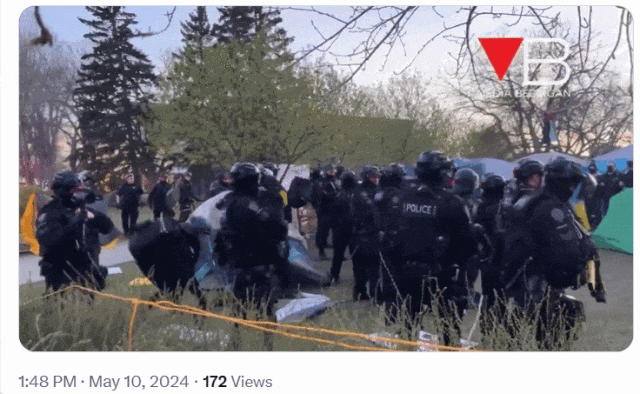 加拿大警方清除大学抗议营地：动用催泪瓦斯，闪光弹爆炸，多人被捕（组图） - 4