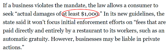 美新法禁止餐厅账单附加费，老板们：行，那就涨价（组图） - 3