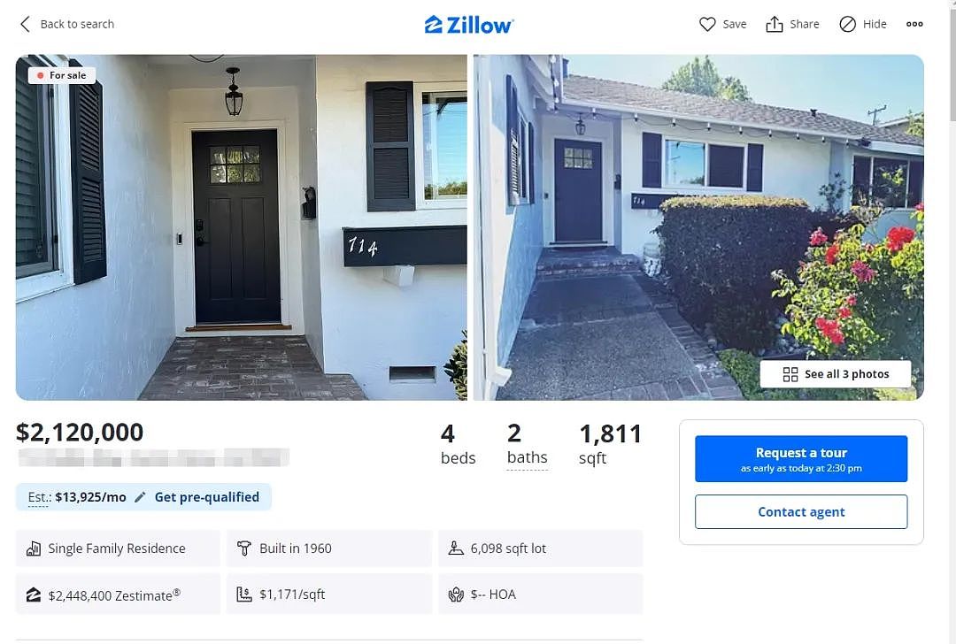 “硅谷杀妻案”房子挂牌上市！售价212万美元，不设开放日（组图） - 1