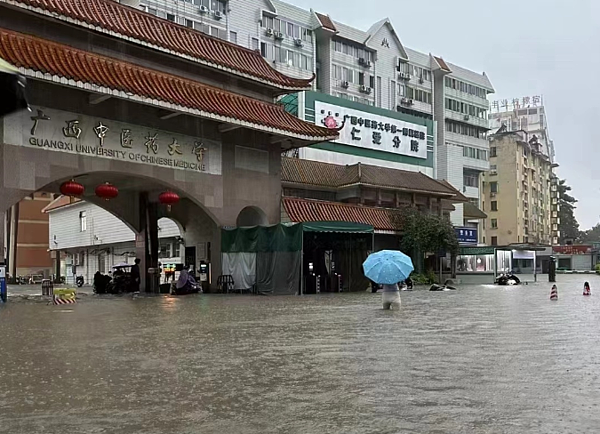 广西钦州小时雨量“破历史纪录”！多地淹水…半辆汽车泡水里（组图） - 2