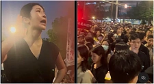 台湾立院外1.8万人挤爆！郑家纯站上椅子吶喊，青岛东路进行人流管制（组图）