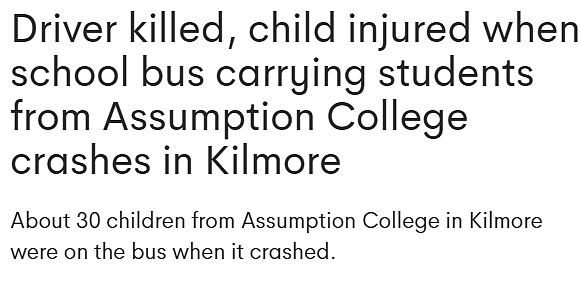澳洲载30名学生校车出车祸，一人当场死亡，悉尼幼童不幸发生坠楼！（组图） - 1