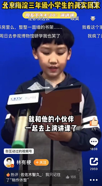 北京3年级小学生周末曝火，海淀妈妈淡定吃瓜，网友急了：比我半辈子都忙…（组图） - 1