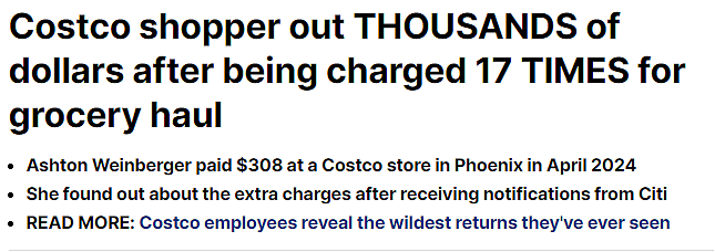 注意！大姐Costco买$300东西收了$5000，全因这举动！多人中招，超市甩锅……（组图） - 1