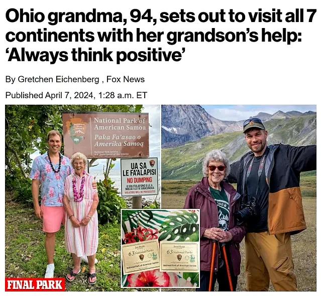 美国94岁老奶奶从未旅行过，于是孙子陪她开启了走遍全球的梦想，下一站是澳洲（组图） - 1