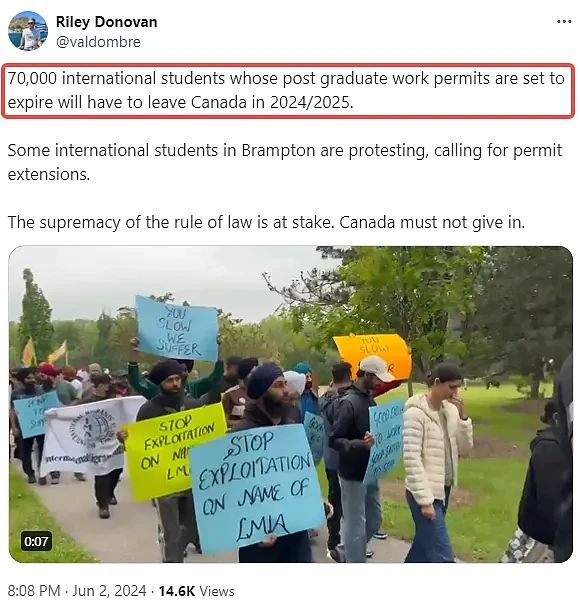 拼了！7万留学生将被迫离开加拿大，发起大规模抗议！要求发放5年工签+PR（组图） - 7