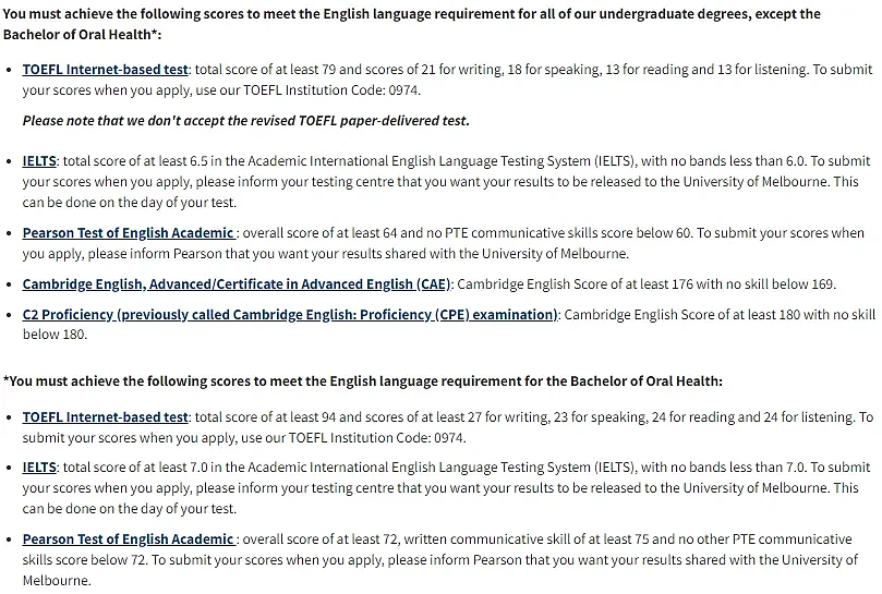 墨大将不承认雅思出境考成绩？澳洲八大本科语言成绩最新要求汇总（组图） - 3