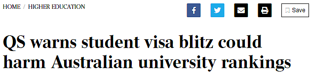【留澳指南】QS警告：澳洲政府削减国际学生签证或损害大学全球排名（组图） - 1