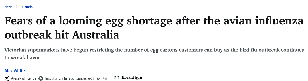 限购！澳洲没鸡蛋啦，禽流感大爆发，60万只鸡恐被扑杀...（组图） - 2