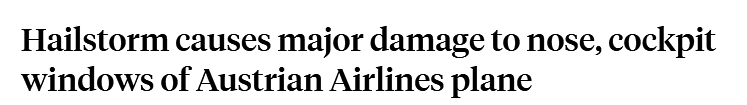 恐怖120秒！冰雹突袭客机，前舱玻璃碎裂，机鼻被砸掉，警报炸响，乘客吓疯（组图） - 1
