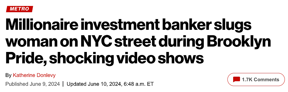 当街挥拳打倒女子，纽约公司高管火遍全网，被扒住百万豪宅（视频/组图） - 1