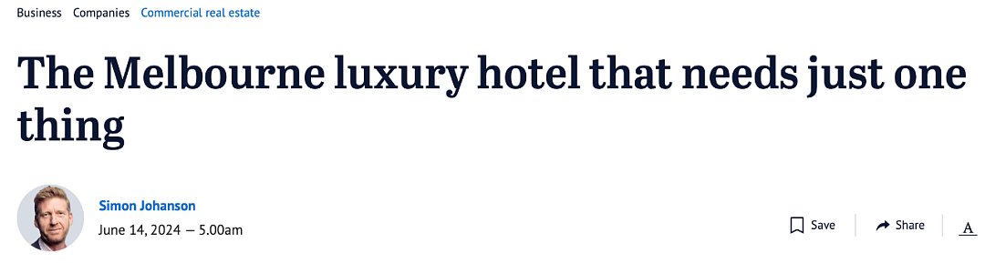 墨尔本City这个地标豪华酒店一直空着开不起来，原因居然是...（组图） - 1
