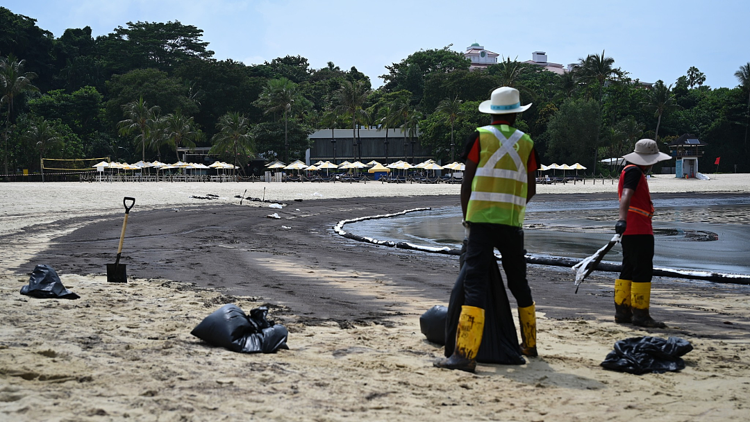 新加坡燃油泄露宛如末日：沙滩变废土、海水成黑油、人们头疼咳嗽撤离…（组图） - 39
