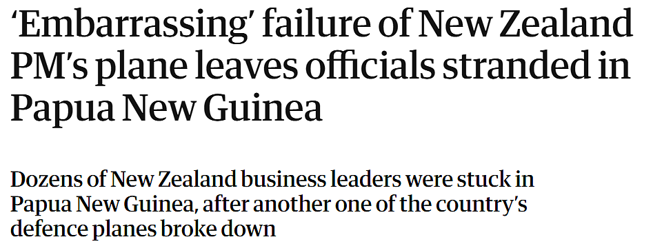 笑死！新西兰总理和50多位商业大佬，被波音飞机撂半道了！（组图） - 1