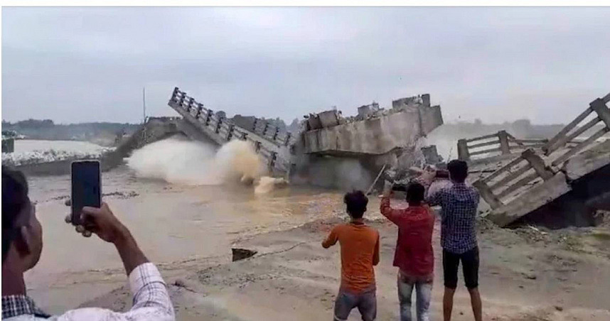 印度耗资1.2亿卢比打造大桥落成前坍塌，居民狠酸：比哈尔邦日常（图） - 1