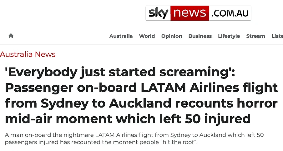 恐怖！波音客机突然急坠超6000米，乘客遭遇空中惊魂！氧气面罩弹出，舱内画面曝光！此前悉尼波音787客机曾“急速下坠”... - 13