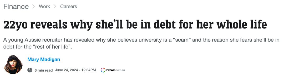 “上大学就是诈骗！” 最近，澳洲这个年轻女孩的话火了！（组图） - 1