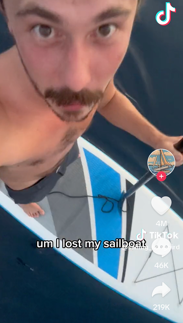 男子用一艘小船独自闯海洋，网友看到他的定位后吓呆：哥你这是作死（组图） - 3