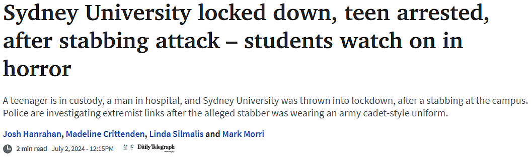 戾气太重！澳亚裔父亲遭随机捅杀身亡，悉尼大学生重伤送医（组图） - 1