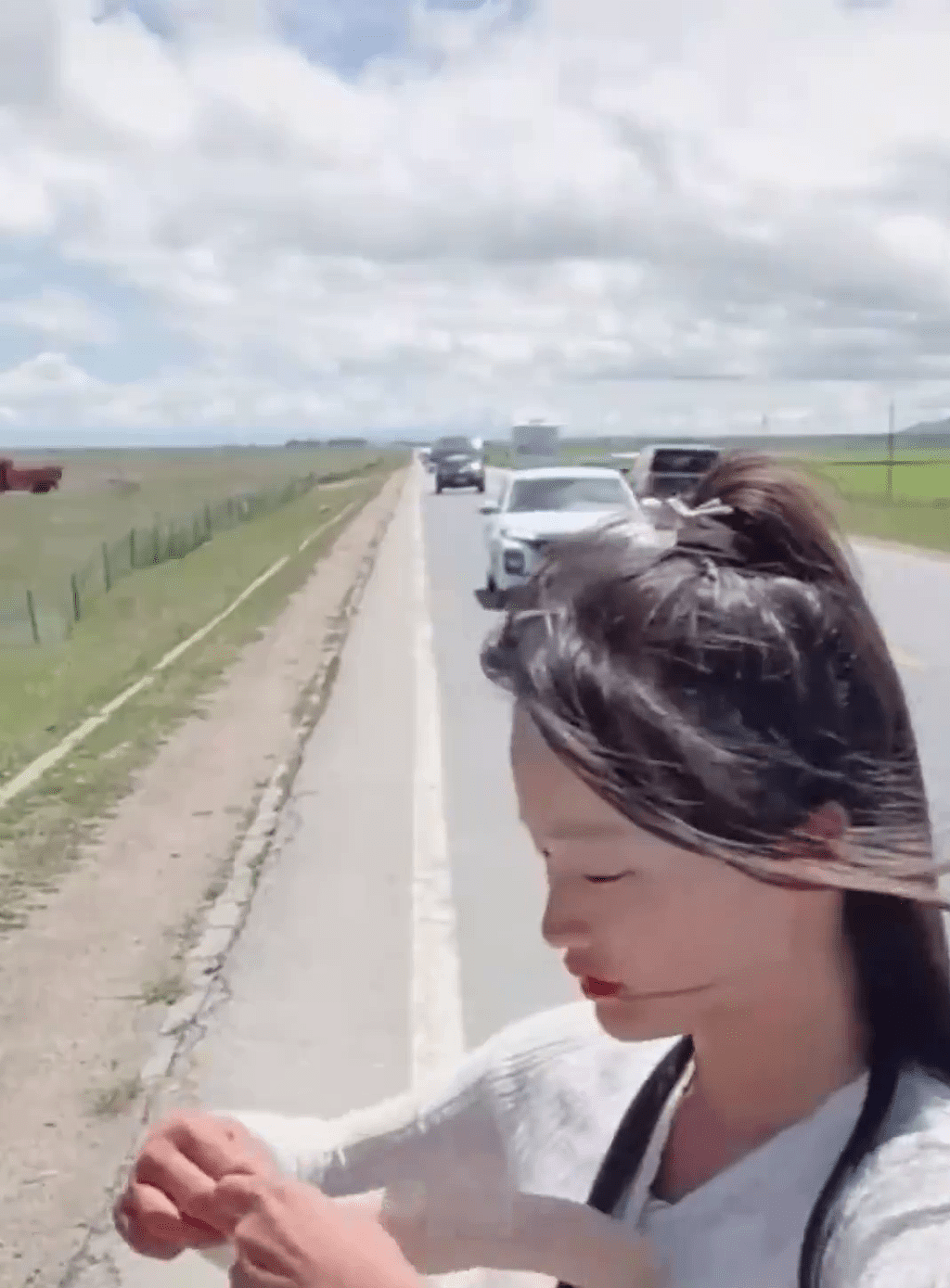 画面曝！女网红徒步西藏青藏线，路边拍摄被车撞险变死亡直播（视频/组图） - 2
