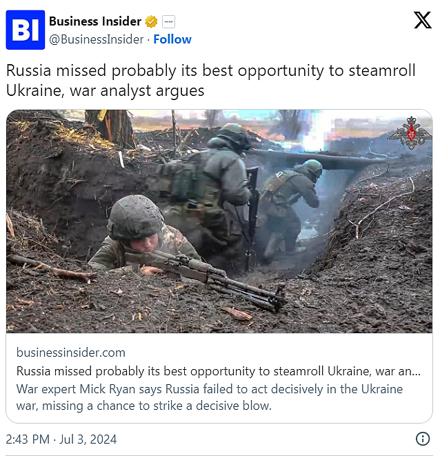 澳洲军事分析师：俄罗斯已错过击败乌克兰的最佳机会（组图） - 2
