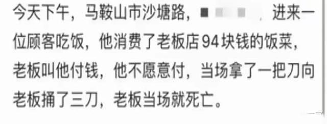 安徽一饭店老板因94元餐费被顾客捅死！凶手行凶动机曝光，知情人透露内情（组图） - 4