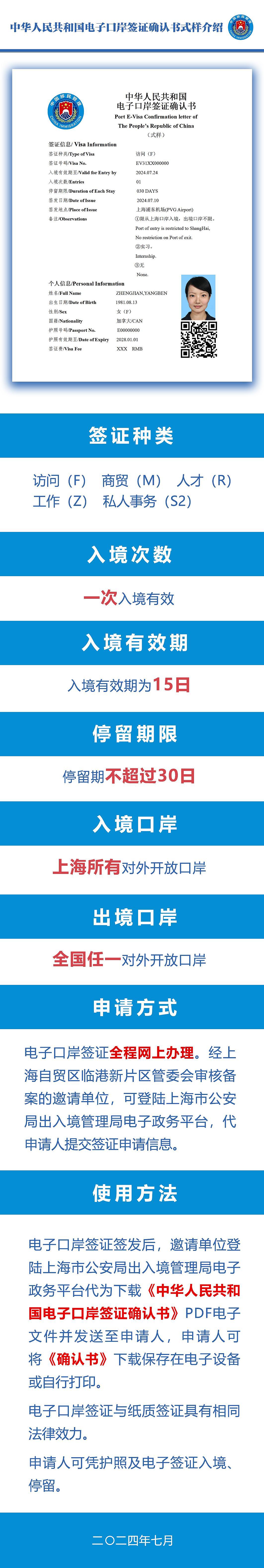 上海签发中国首张电子口岸签证：一次入境有效，停留期不超30日（图） - 2