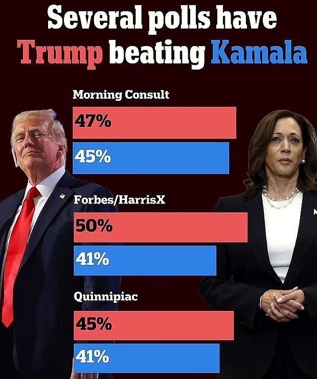 哈里斯 VS 特朗普，多项民调结果出炉（组图） - 1