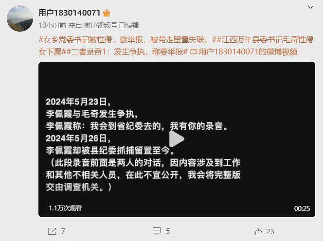 乡党委书记欲举报县委书记性侵，反被县纪委留置（视频/组图） - 2