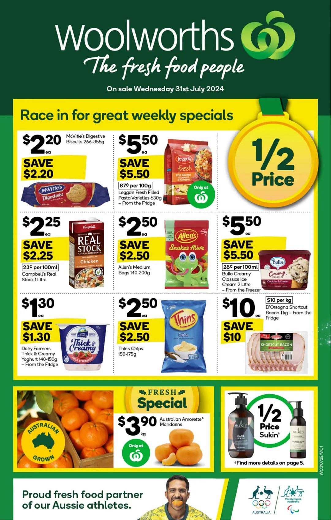 Woolworths7月31日-8月6日打折，培根、油半价（组图） - 1